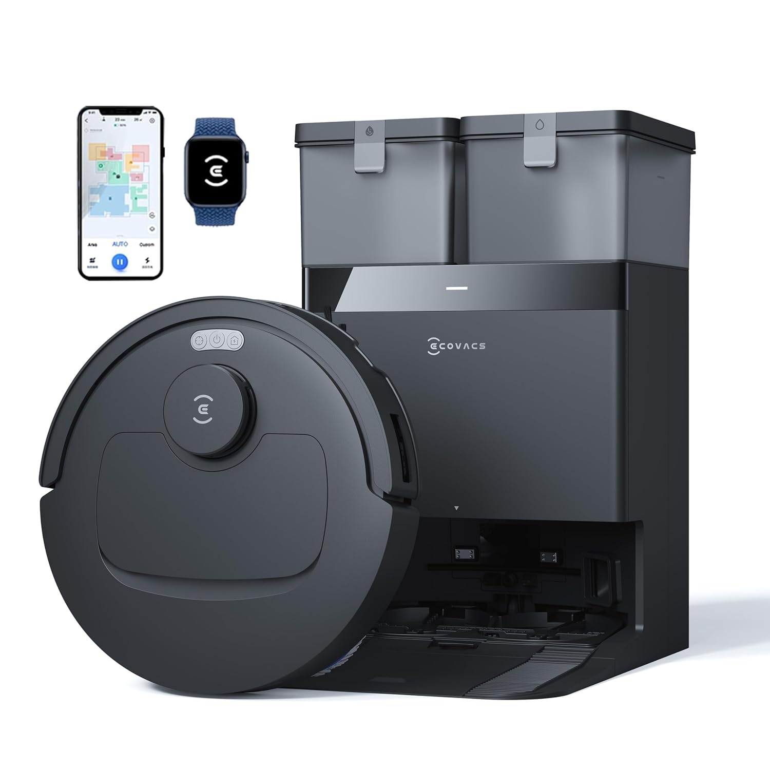 ECOVACS Deebot N50 PRO Omni 2 in 1 Robotic Vacuum Cleaner & Mop, 2026 New Launch 25000 Pa Suction, Self-Emptying Omni-Station, Zerotangle 3.0, Hot Air-Drying, Auto-Lift Mop On Carpet, Upto 300 Mins