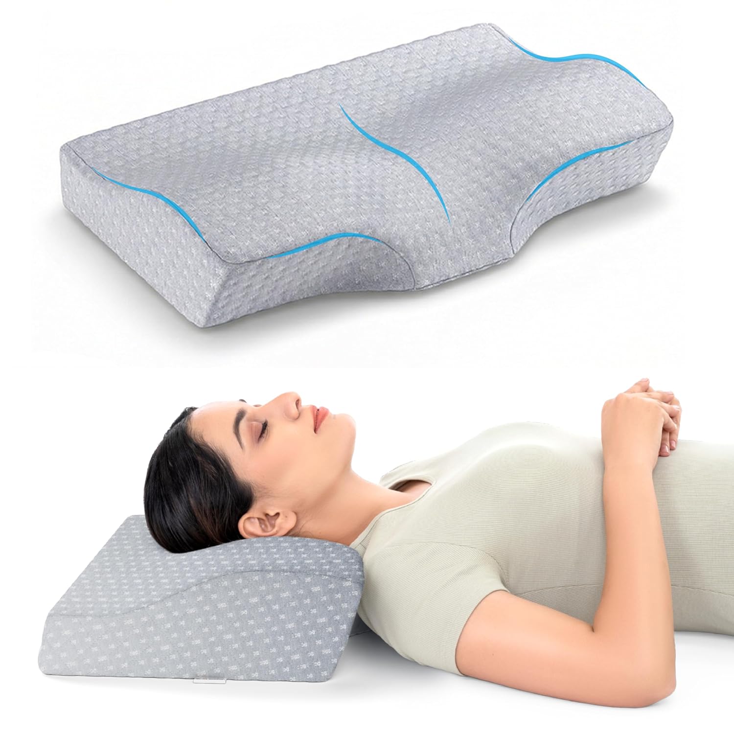 FOVERA Memory Foam Cervical Pillow for Neck Pain