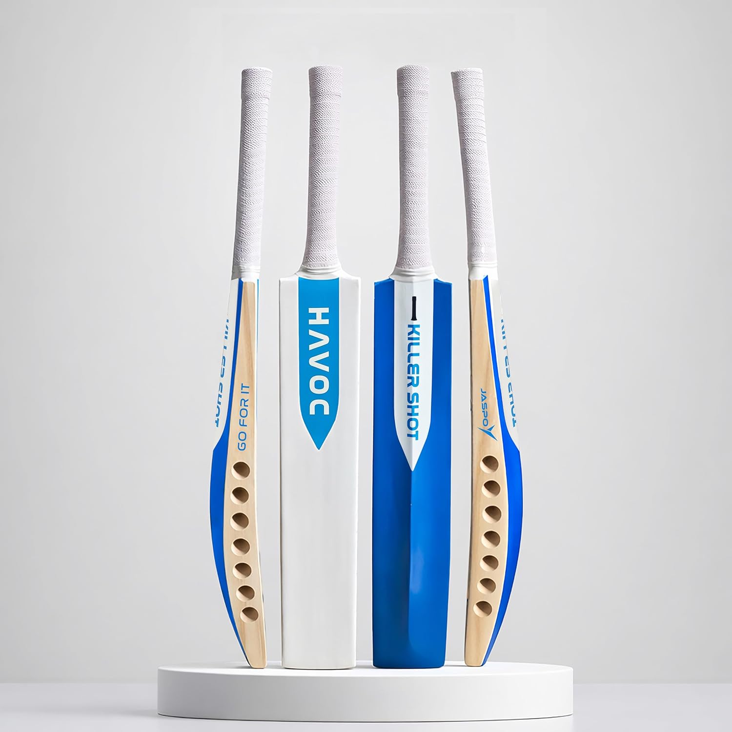 Jaspo Havoc Tennis-Wind Ball Cricket Bat Full Size, Poplar Willow Blade, Handle-Lightweight 1050g, Shock-Absorbable Design