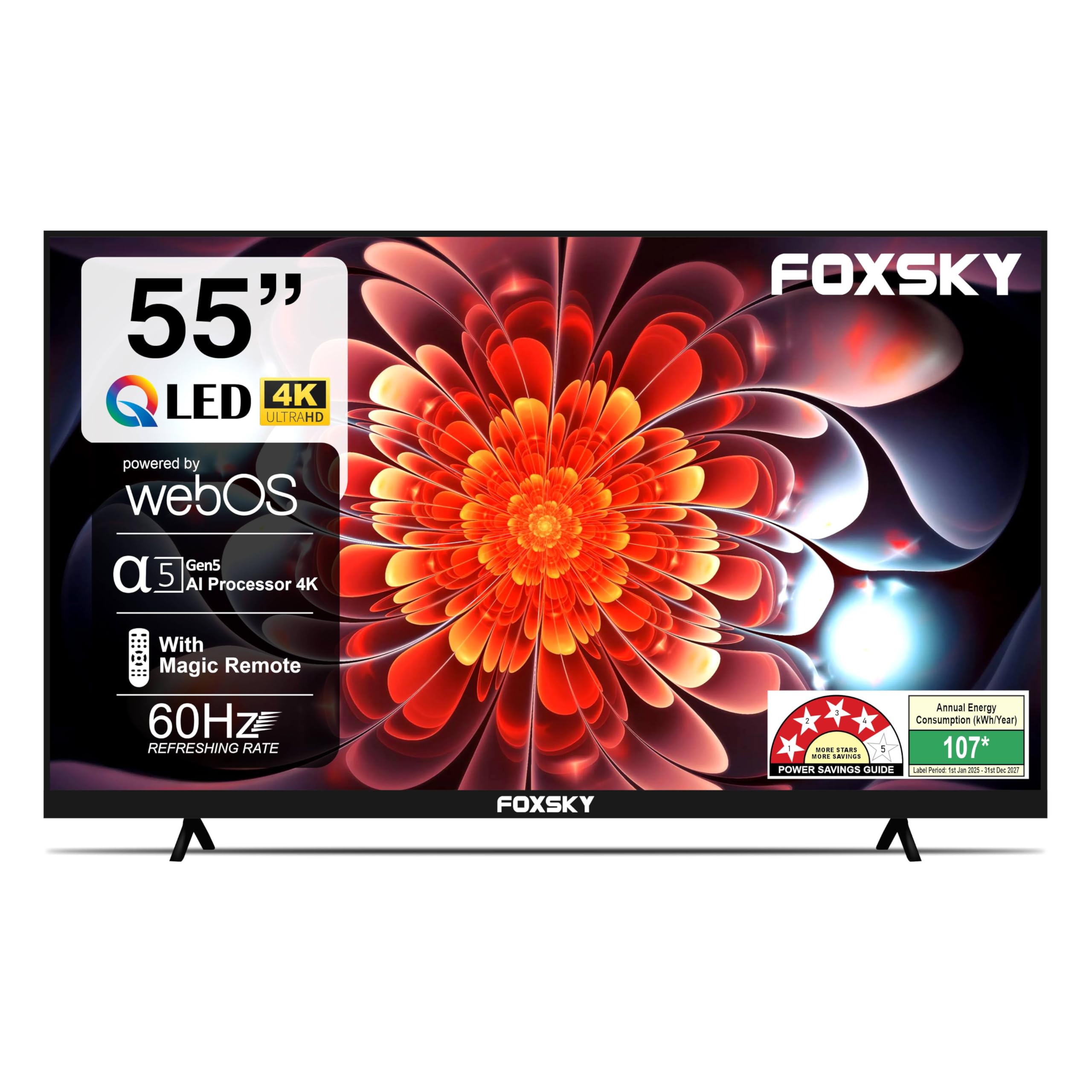 Foxsky 139 cm (55 inch) Frameless Series QLED 4K Ultra HD...