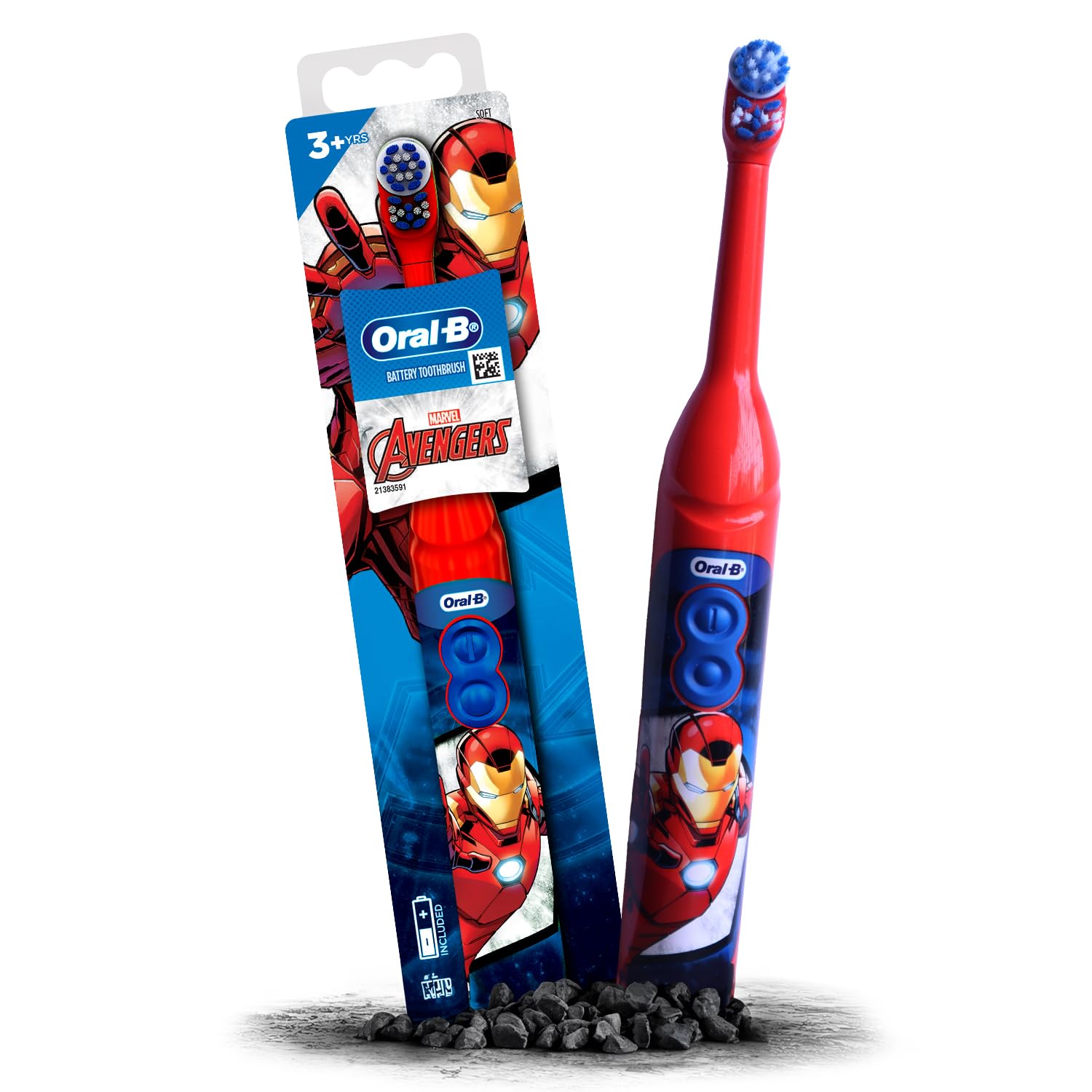 Oral-B Kids Iron Man Battery Electric Toothbrush, 90 Day ...